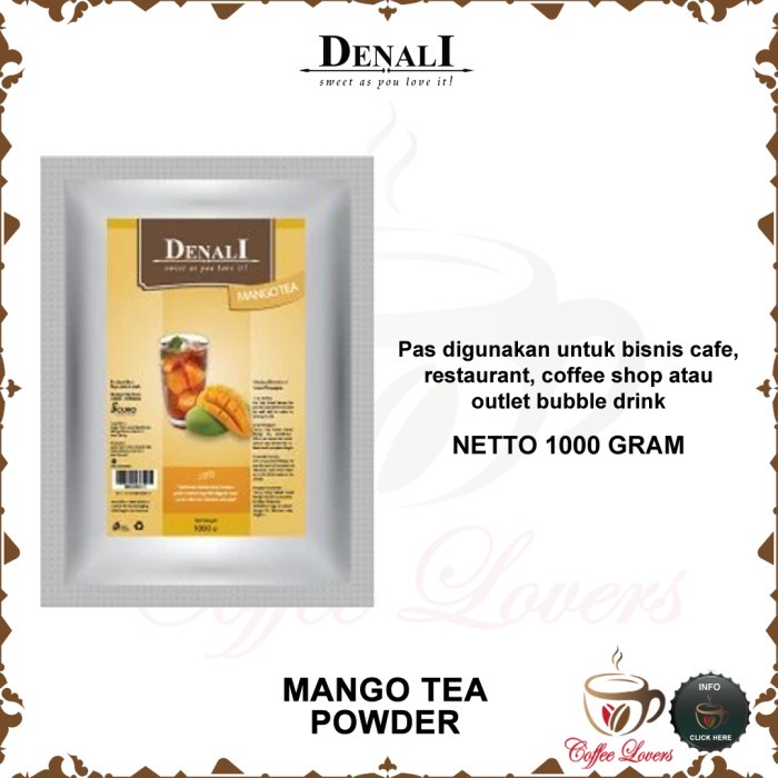 

DENALI MANGO TEA FLAVORED TEA POWDER MINUMAN BUBUK RASA MANGO TEA BEST SELLER