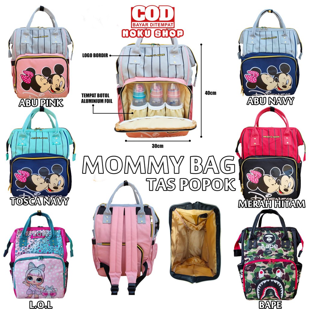 Diaper Bag Disney Mickey Minnie / Tas Perlengkapan Bayi Anello