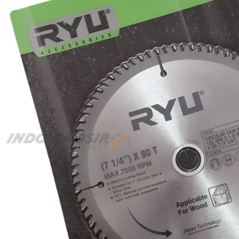 RYU Mata Circle Circular Saw Blade 7 inch 24T 40T 60T 80T Pisau Potong Gergaji Kayu Blackfoot