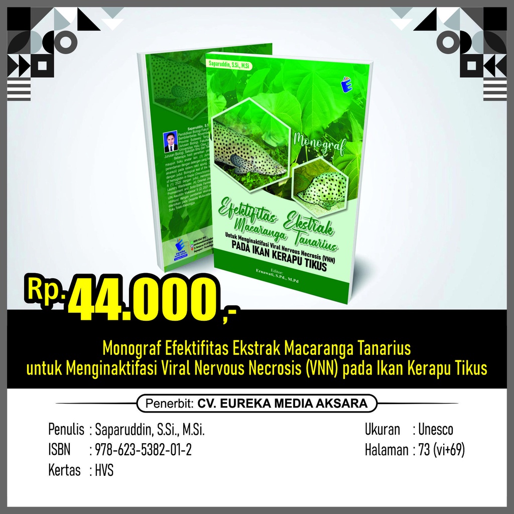 Monograf Efektifitas Ekstrak Macaranga Tanarius untuk Menginaktifasi Viral Nervous Necrosis (VNN) pa