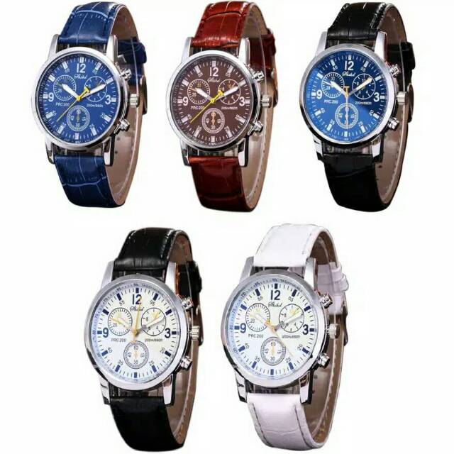 Jam geneva tali kulit imitasi