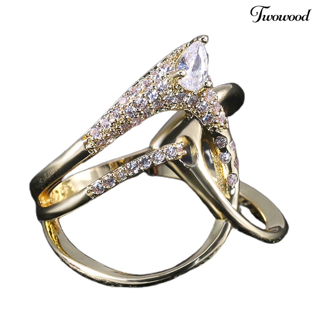 Twowood Irregular Shape Fidget Ring Not Easy to Break Jewelry Luxury Unique Ladies Ring for Party