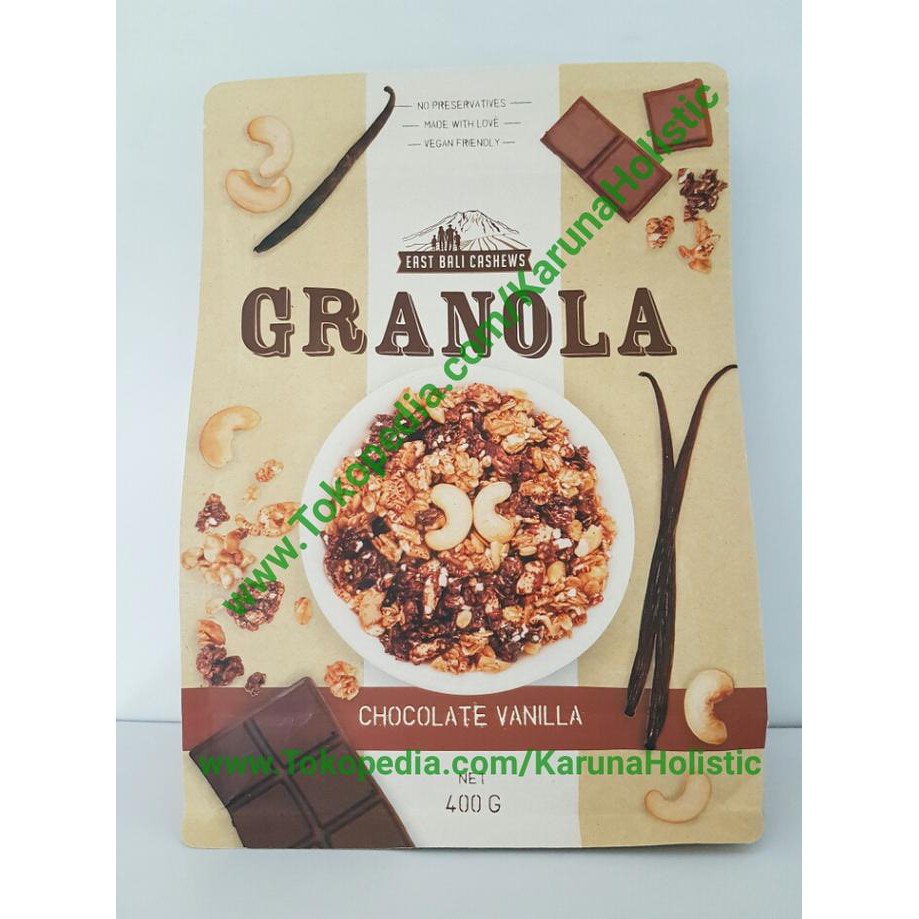 

East Bali Cashews Granola Chocolate Vanilla 400 gram