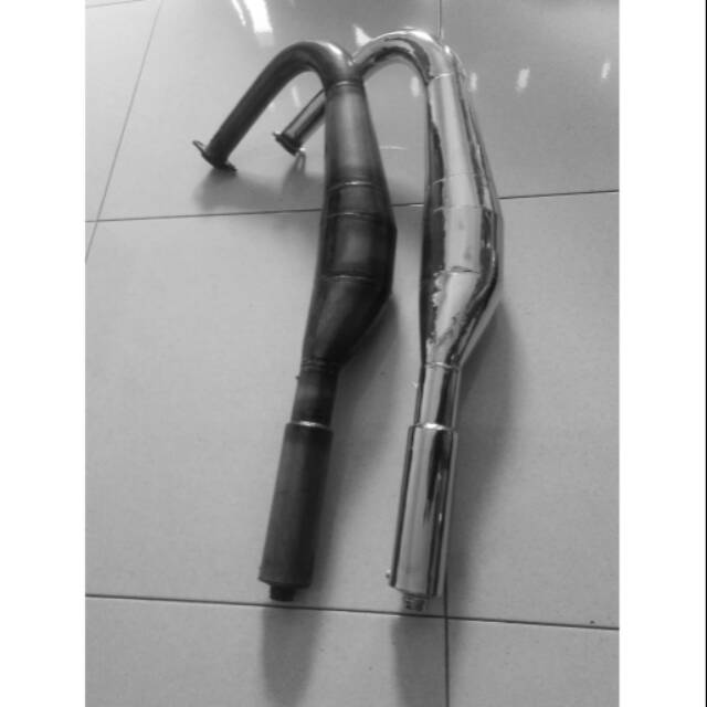 Knalpot kupang rx king plat karat dan chrom
