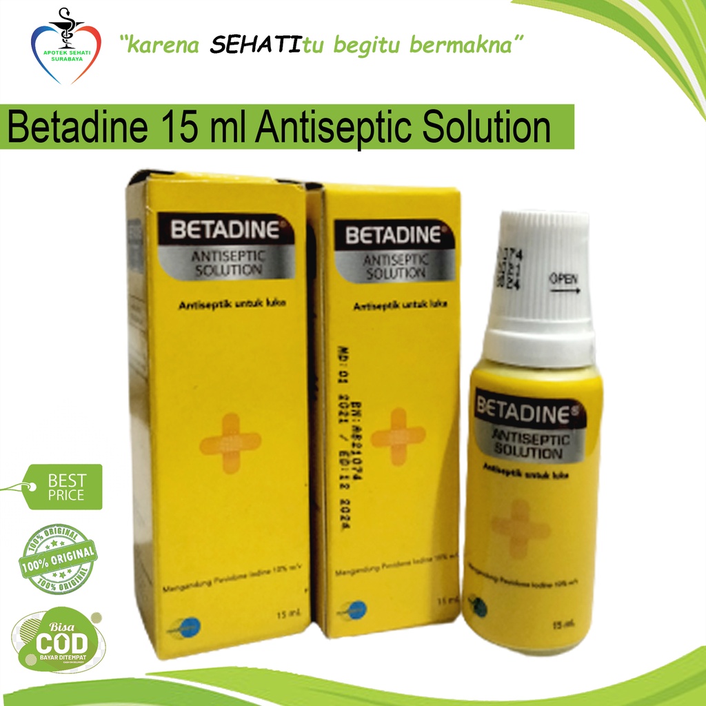 BETADINE SOL 15ML OBAT MERAH ANTISEPTIK LUKA POVIDONE IODINE