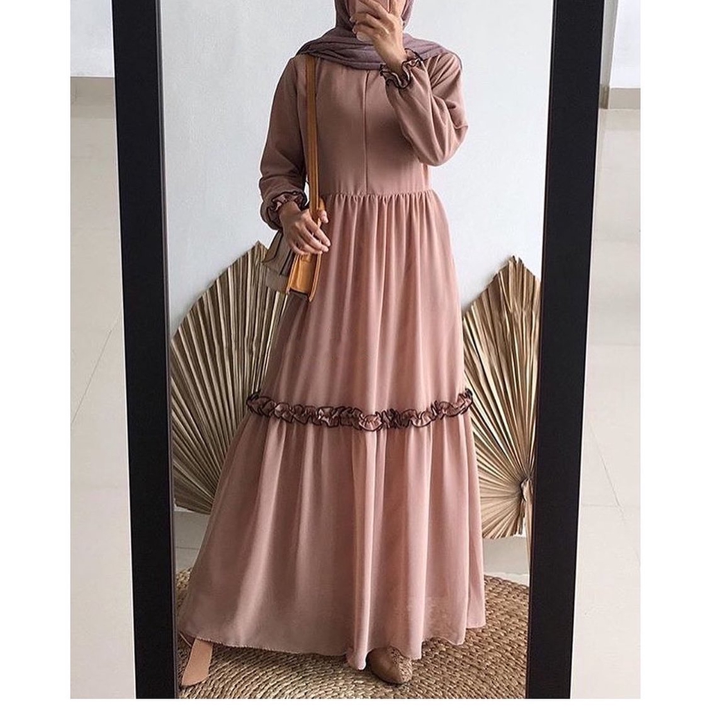 [R.A] Febrina Rempel DRESS MUSLIM TERLARIS-Moca
