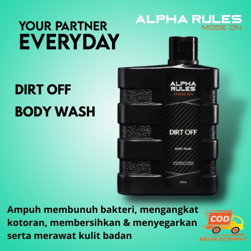 Alpha Rules Dirt Off - Body Wash Sabun Sabun Mandi Cair Perawatan Tubuh Pria