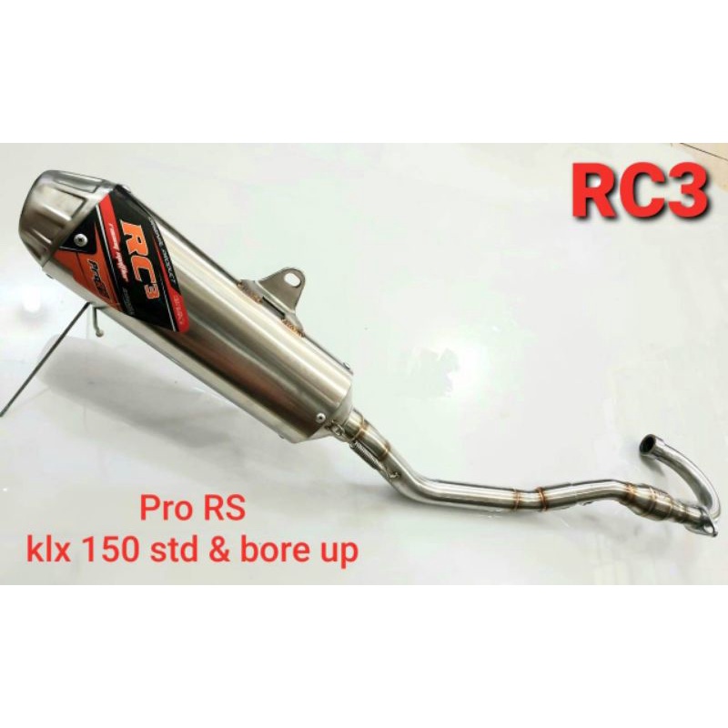 Knalpot RC3 Standar Racing Kawasaki KLX150 KLX 150 Tipe Pro RS Pipa 28 30