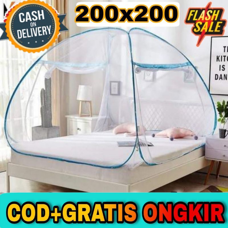 Kelambu Lipat 200×200 Kelambu Tenda Kelambu Nyamuk Perlengkapan Rumah Kamar Tidur Terlaris