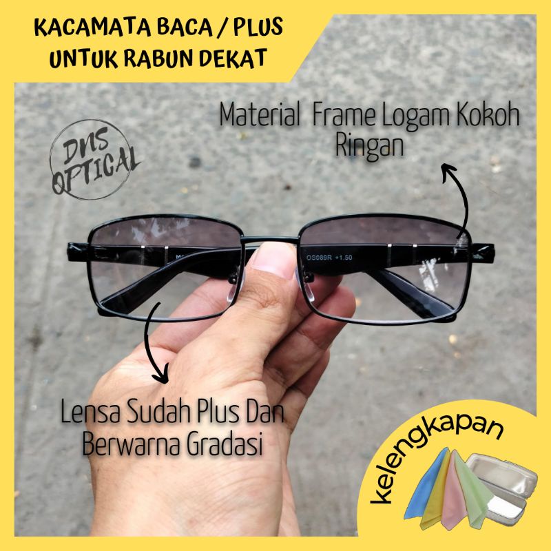 KACAMATA PRIA 2 IN 1 DUA FUNGSI JALAN DAN BACA / DOUBLE FOCUS LENSA WARNA HITAM GRADASI