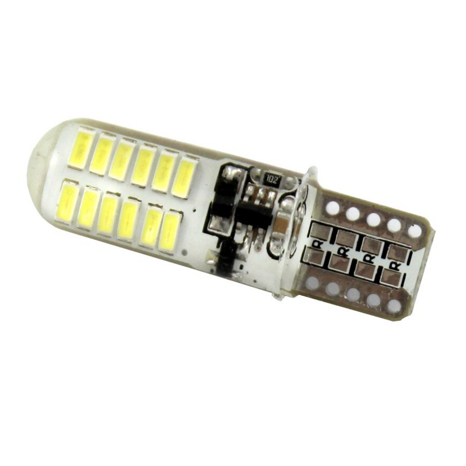 Lampu LED T10 3014 24SMD 12v - 24v Strobo 24 Led Kedip Senja Sen Sein Mobil Motor Waterproof