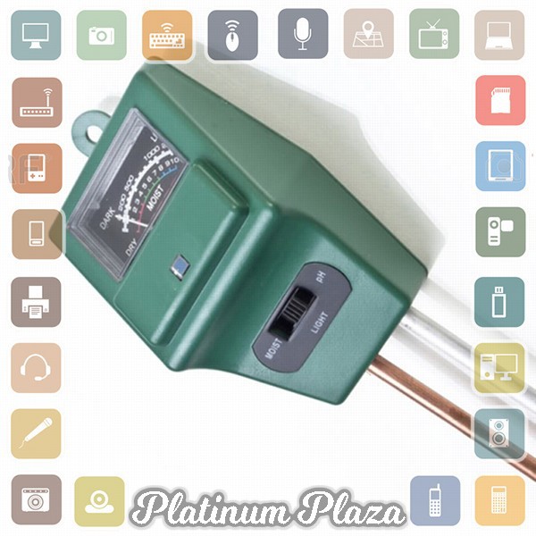 3in1 Alat Pengukur Kelembaban Tanah Soil Moist PH Detector Analyzer - Green`JFFRJC-