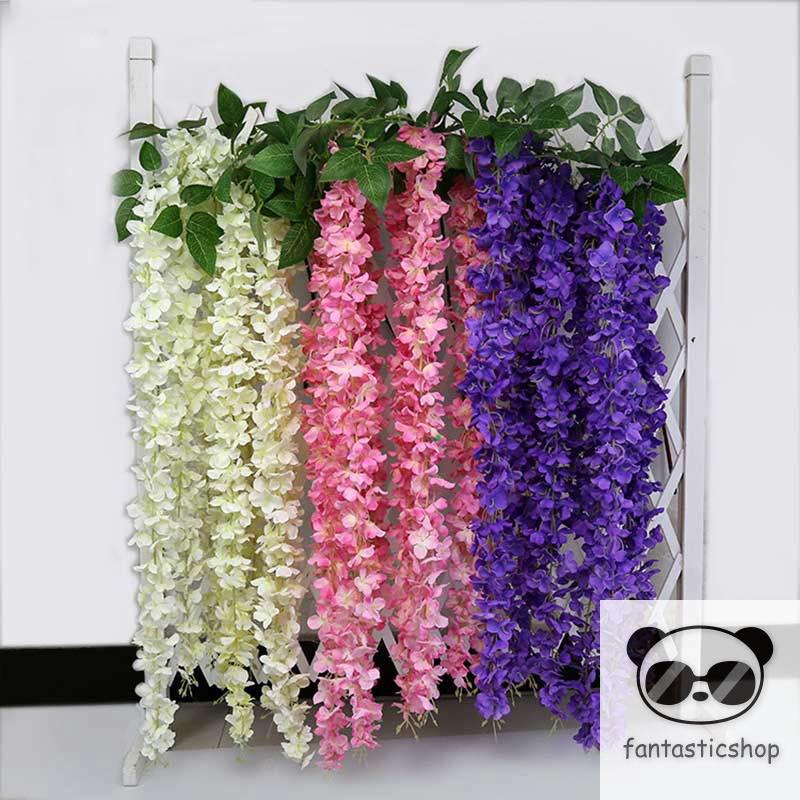 10Pcs DIY Bunga  Wisteria  Buatan dengan Bahan Rotan untuk 