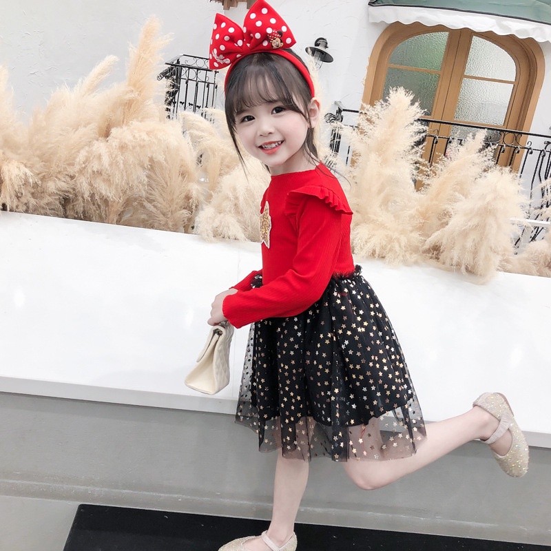 DR95-Dress Anak Perempuan Gliter Star Stella