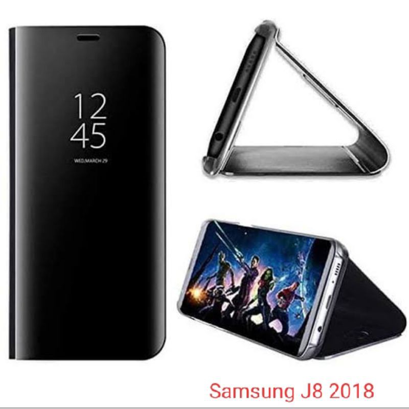 FLIP COVER MIRROR / CLEAR VIEW STANDING SAMSUNG J8 2018