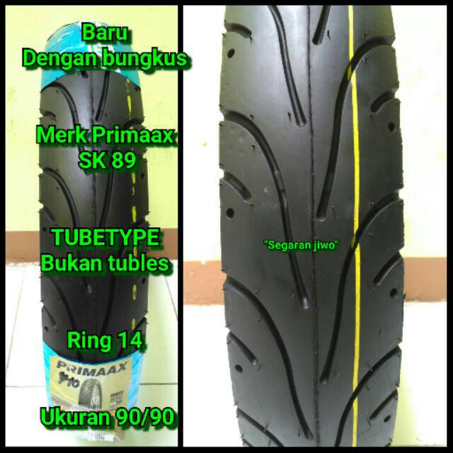 Ban motor matic ring 14 Ukuran 90/90 Merk primaax SK 89 ban belakang Honda beat, Vario 110, Vario 125