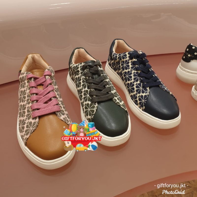 Kate Spade Keswick Sneakers Sepatu Wanita Perempuan Sporty Shoes Brand Fashion Pink Olive Navy Origi