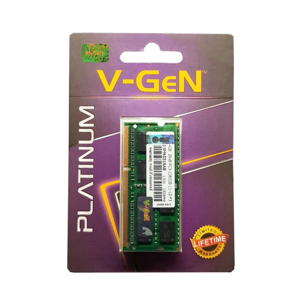 Ram Laptop VGeN Ddr3 4gb pc10600 1333Mhz V-GeN Sodimm Platinum DDR3L