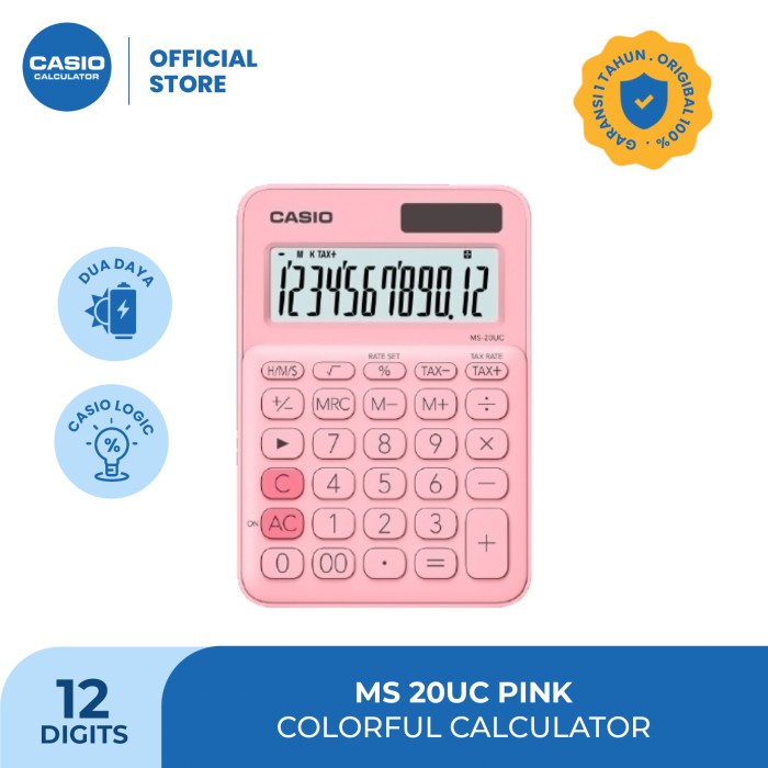 

CODES0X-1 CASIO Colorful Calculator MS-20UC-Pink
