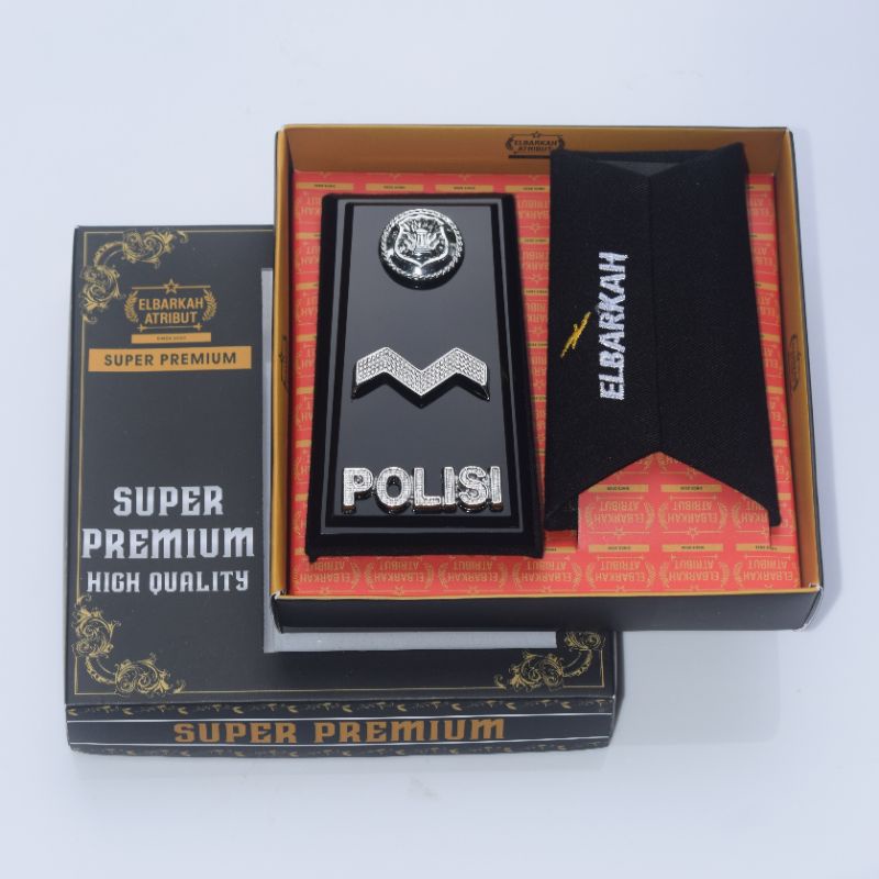 PANGKAT POLISI POLRI BINTARA [BRIPDA-BRIPTU-BRIGADIR-BRIPKA-AIPDA-AIPTU] FUL AKRILIK HITAM GLOSY #1