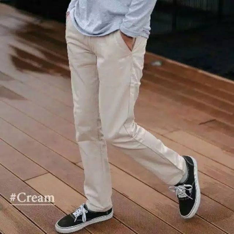 Celana Chino Pria  untuk kerja bisa santai enak banget Bahan Adem Nyaman Katun Strecth/Melar Cocok