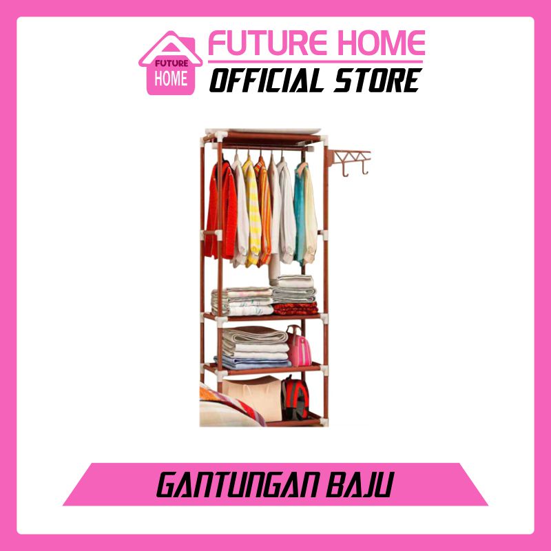 Stand Hanger Lemari Baju Gantungan portable rak hemat tempat Pakaian Rak Baju Rak Pakaian Serbaguna