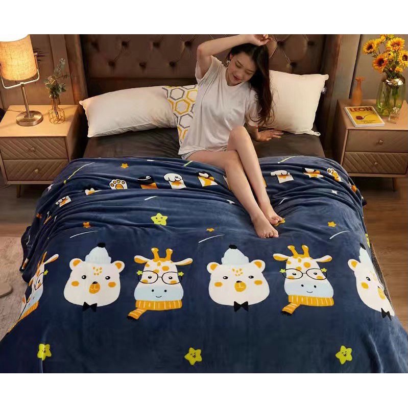 Selimut Bulu Halus 150x200 Motif Keren Murah Asriyasashii Berkualitas-HAMSTER 150