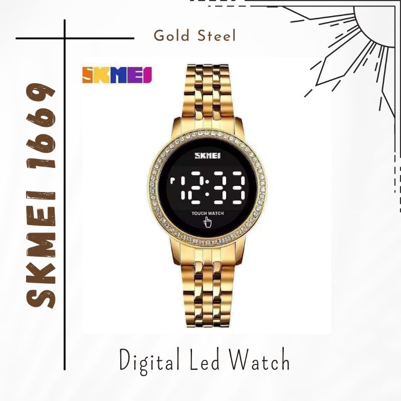 JAM TANGAN SKMEI 1669 GOLD ORIGINAL