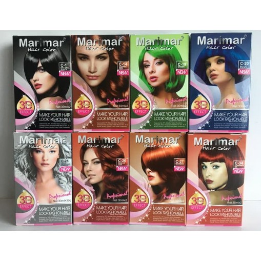 MARIMAR Hair Color 3D Color Effect 30ml x 2 | Pewarna Rambut Cat Rambut by AILIN