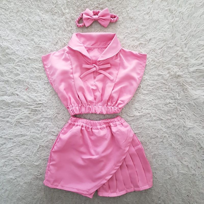 Baju Anak Perempua Mia skort rempel