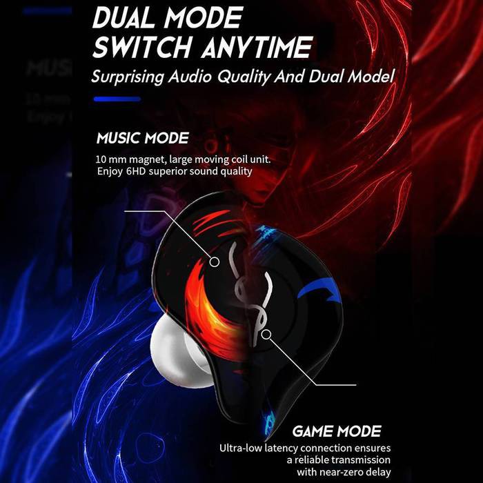 Sabbat G12 Elite Gaming Headphone Headset Earphone Dual Mode TWS