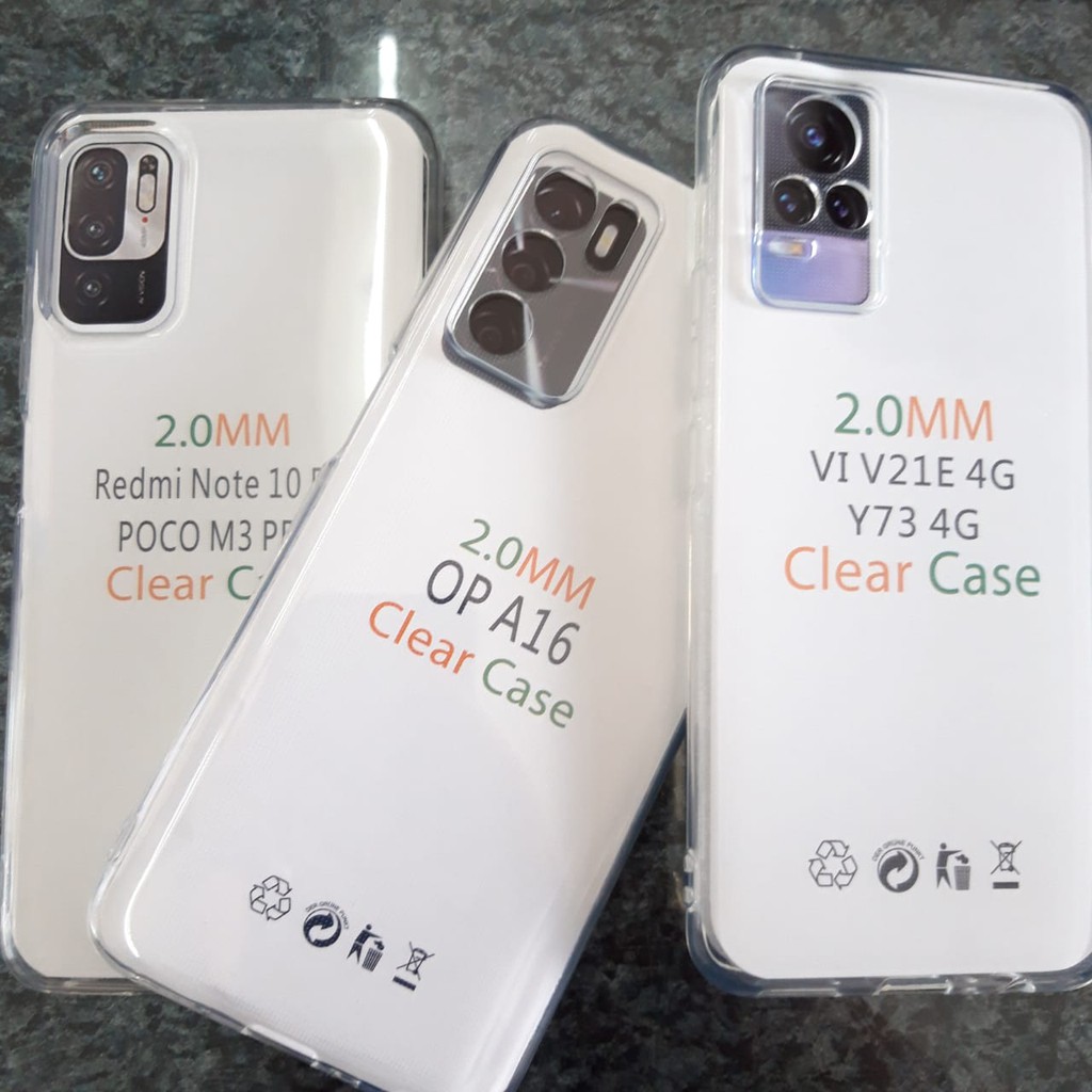 Softcase Clear Case 2mm Samsung A03 Core A03s Iphone 13 Pro Max Redmi Note 10 5G Vivo V21 4G Oppo A16 VIVO Y21S