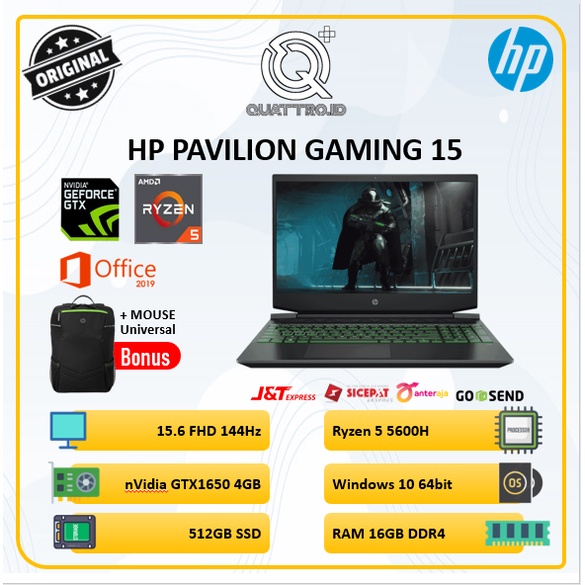 Jual Laptop Gaming Hp Pavilion Gaming 15 Ryzen 5 5600h 16gb 512gbssd Gtx And Rtx 144hz Shopee 9950