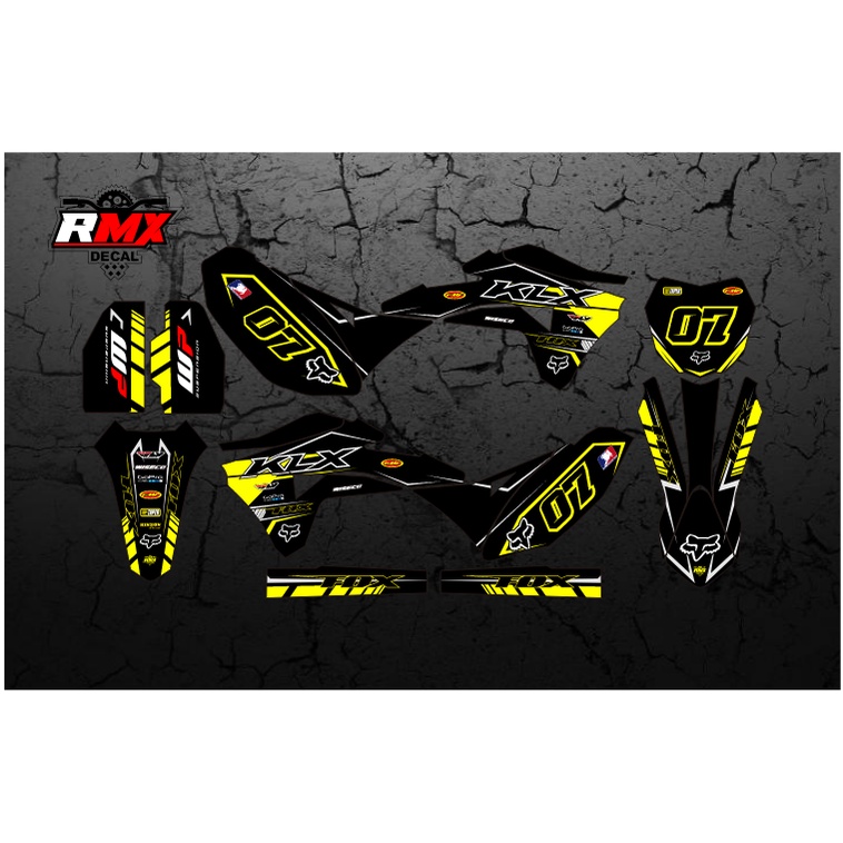 DECAL GORDON FULLBODY (008) DEKAL STIKER KLX GORDON HITAM MERAH, KUNING, HIJAU, BIRU TUA/MUDA, EMAS/