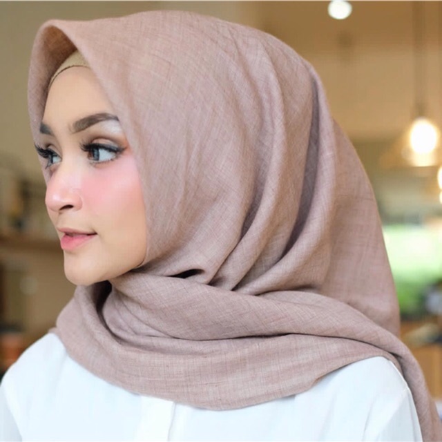 Square Segiempat Jilbab  Hijab Cotton Italy Polos Basic 