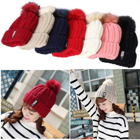 Topi Kupluk Wanita Musim Dingin Winter Beanie women Hat Import