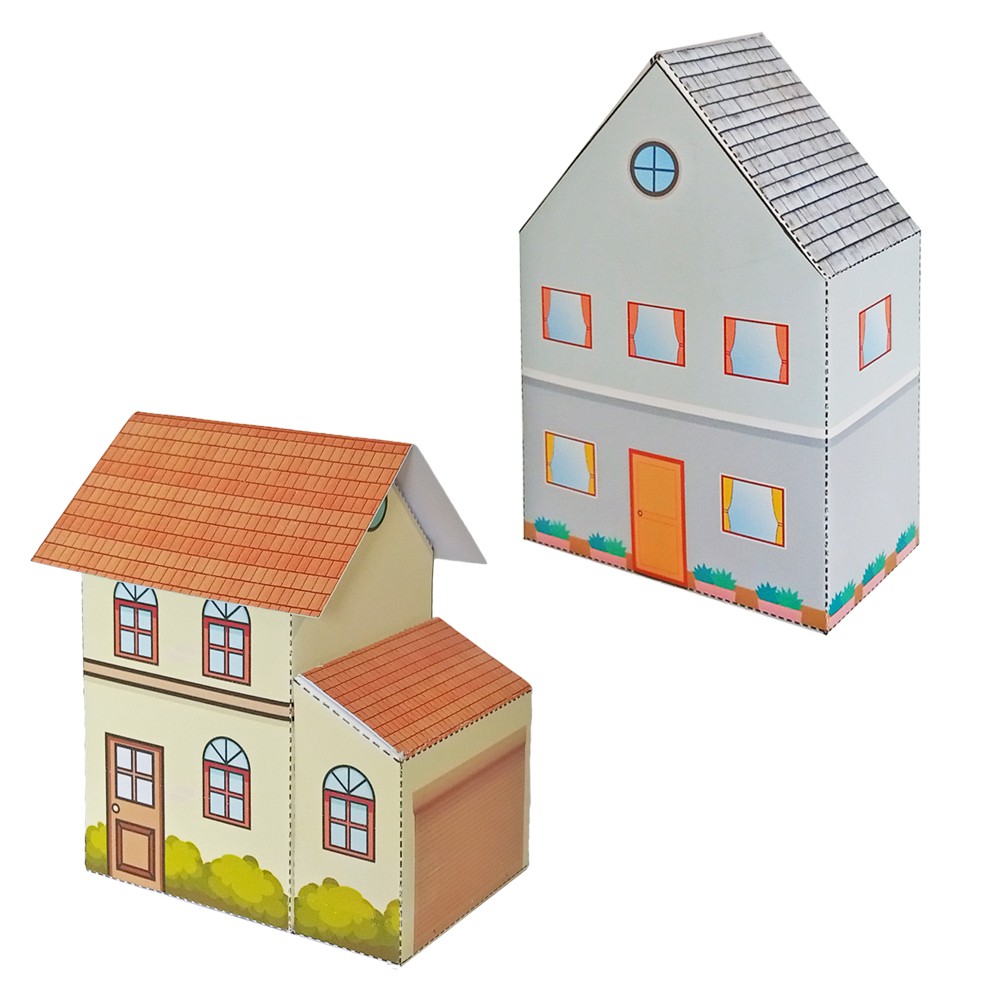 Mainan Papercraft Papermodel Rumah Rumahan Tingkat