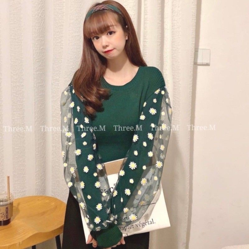 MDLV ~ C697 DAISY KNIT TOPS // BAJU RAJUT LENGAN PANJANG // FASHION IMPORT WANITA