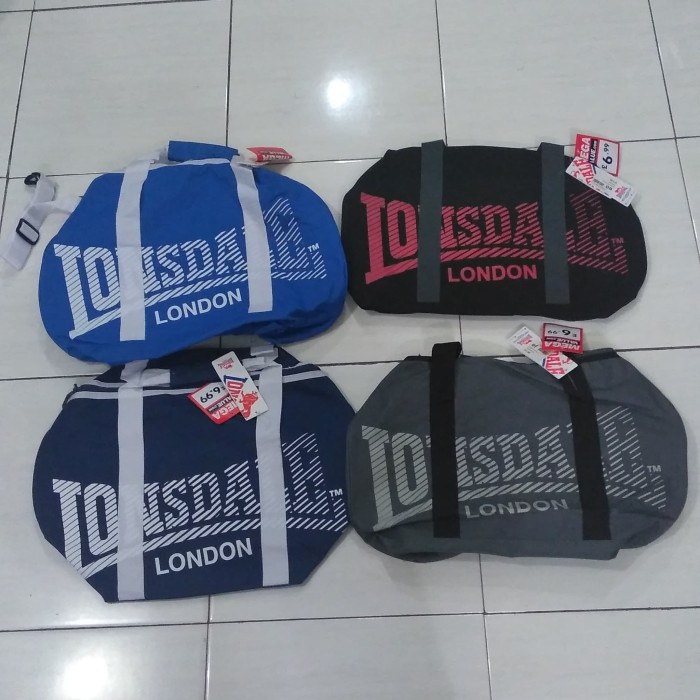 PRIA-TAS-AKSESORIS- BARREL BAG LONSDALE - HITAM -AKSESORIS-TAS-PRIA.