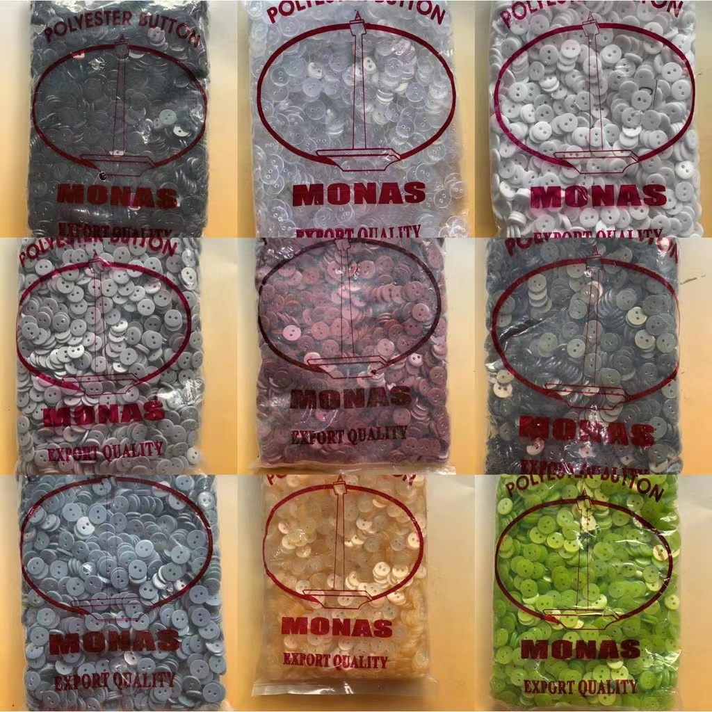 Kancing kemeja / kancing baju MONAS lubang 2 ukuran 18L isi 1400 pcs