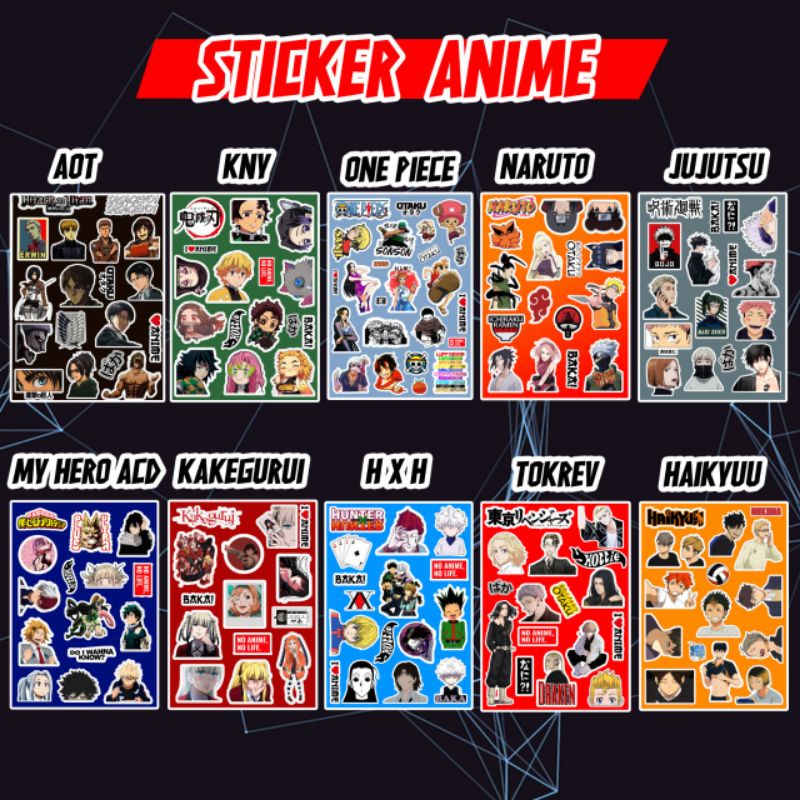 STICKER ANIME // STIKER ANIME UNCUTTING // STICKER TOKYO REVENGERS NARUTO HAIKYUU ATTACK ON TITAN KIMETSU NO YAIBA JUJUTSU KAISEN HXH ONE PIECE-1