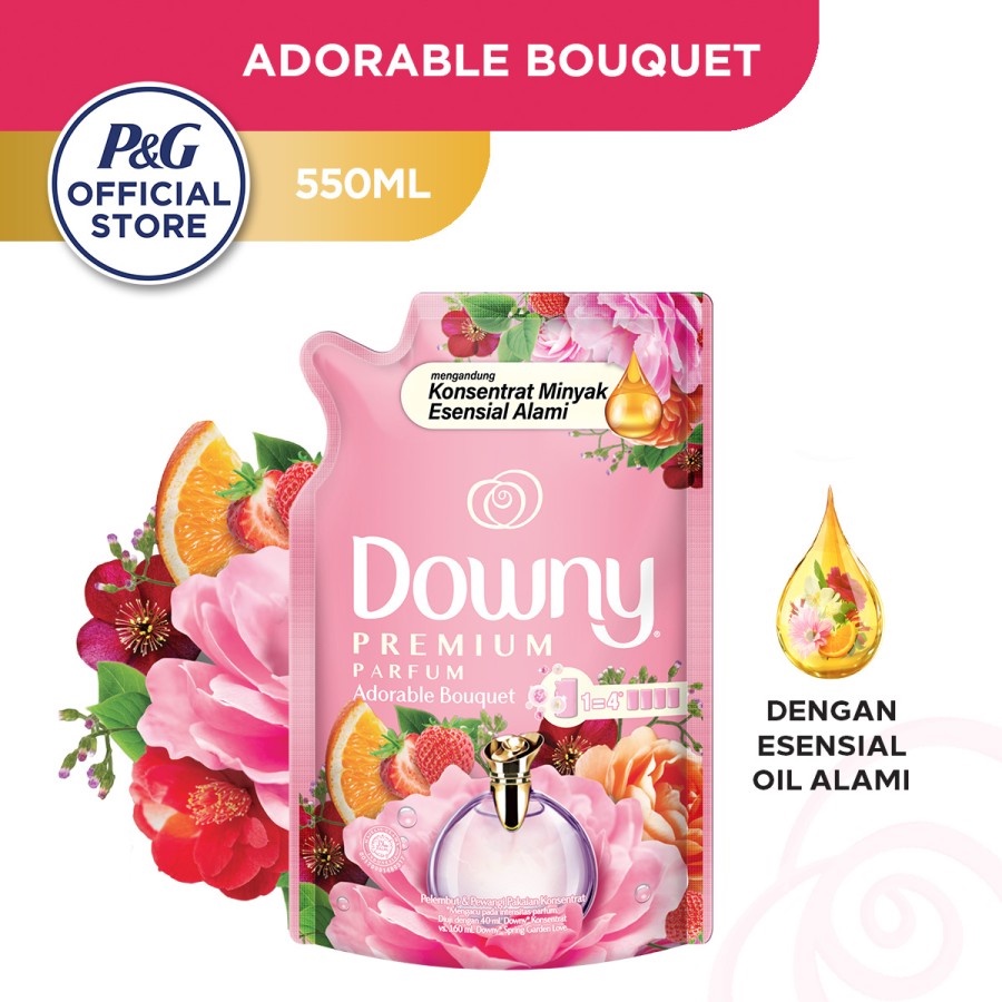 Downy Premium Parfum Adorable Bouquet Pewangi dan Softener 550ml