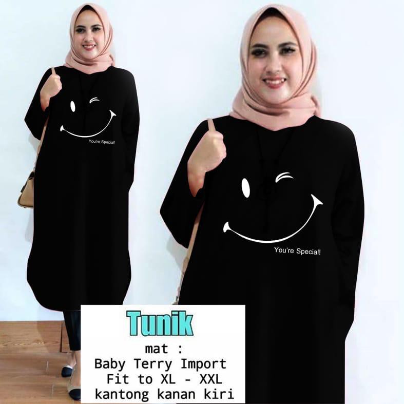 TUNIK SMILE YOU ARE / TUNIK MAMACHI / TUNIK POLOS/ TUNIK CEWEK / TUNIK PANJANG / TUNIK MAMACHI