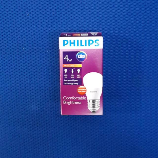 PHILIPS LED BULB 4W 3000K WARM WHITE KUNING