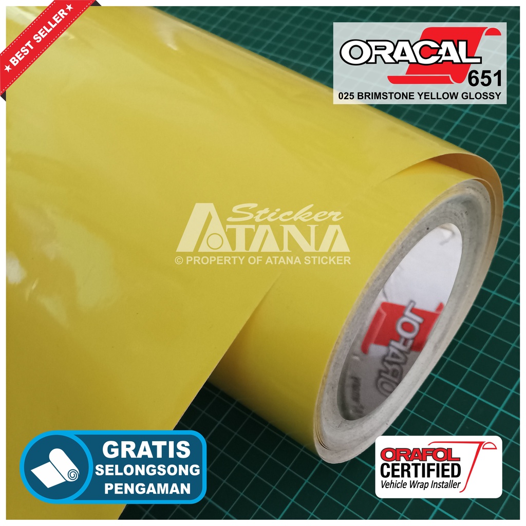 Skotlet Kuning Glossy Oracal 651 Scotlet Yellow Gloss Metalik Stiker Kilap Gilap Meteran Sticker Decal Roll Scotlite Body Mobil Motor Matic Sepeda Scotlight Nyala Cat Dekorasi Kaca Kap Background Aquarium Furniture Isuzu Terios Ayla Creta CRV Rocky Yaris