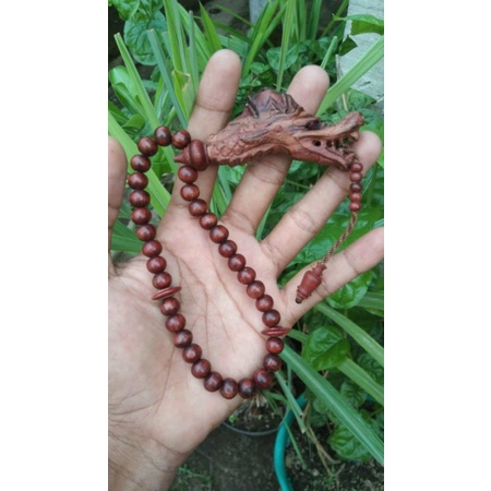 tasbih kayu galih nagasari ukir kepala naga raja gelang galih nagasari 8mm