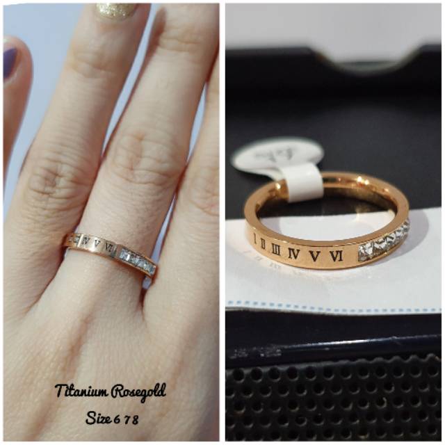 Cincin Titanium asli Rosegold Premium Quality Anti karat Ring Stainless steel ori size 6 7 8 9