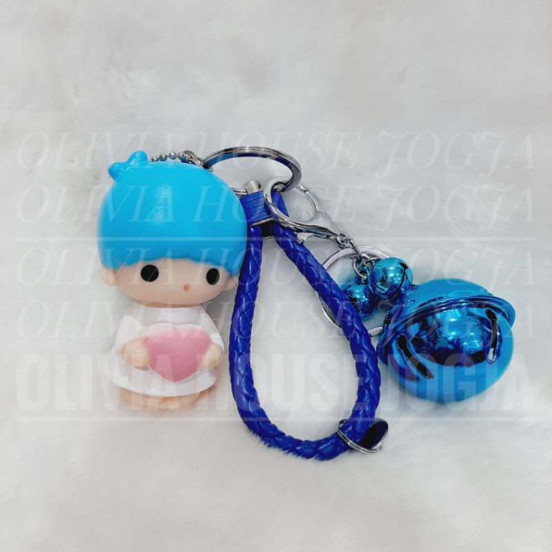 Gantungan Kunci Little Twin Stars Tali Lonceng Besar Keychain Little Twin Stars