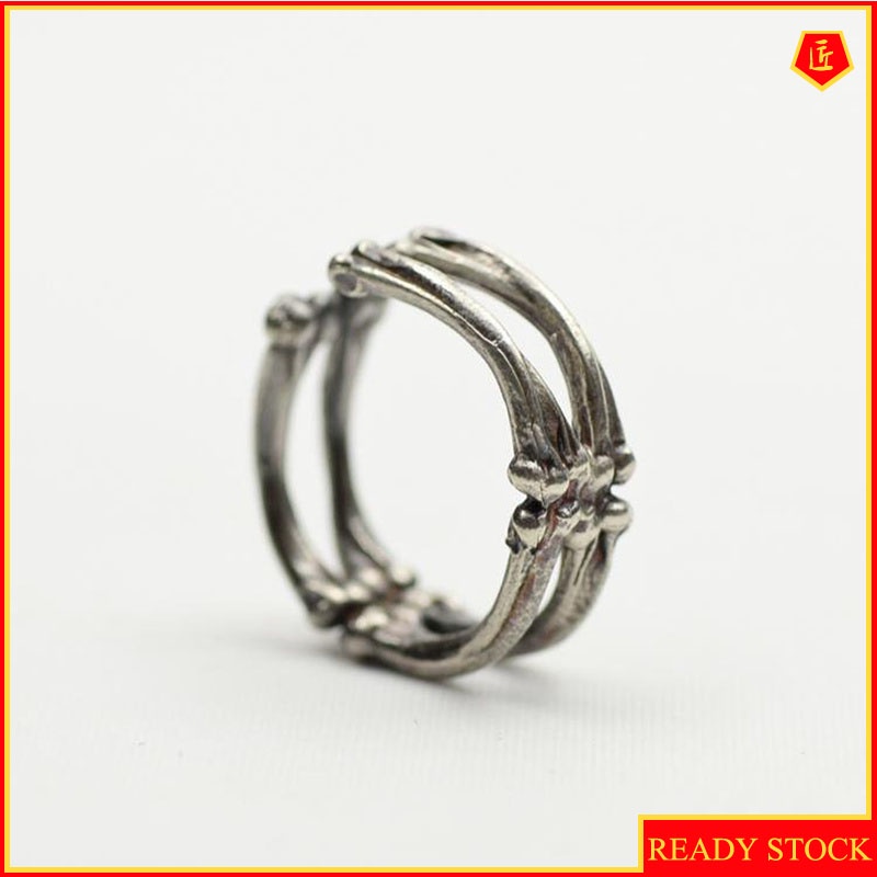 Cincin Tulang Simple Kreatif Warna Silver Untuk Wanita