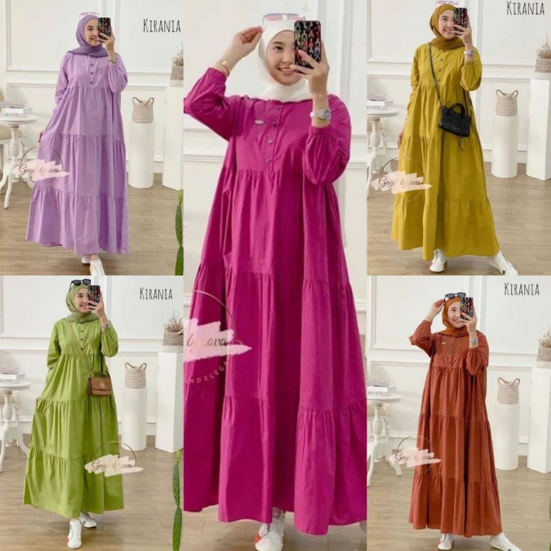 Baju Gamis Wanita Syar'i Muslim Remaja Sabinna Gamis Modis Wanita Lebaran 2021 Terbaru-3